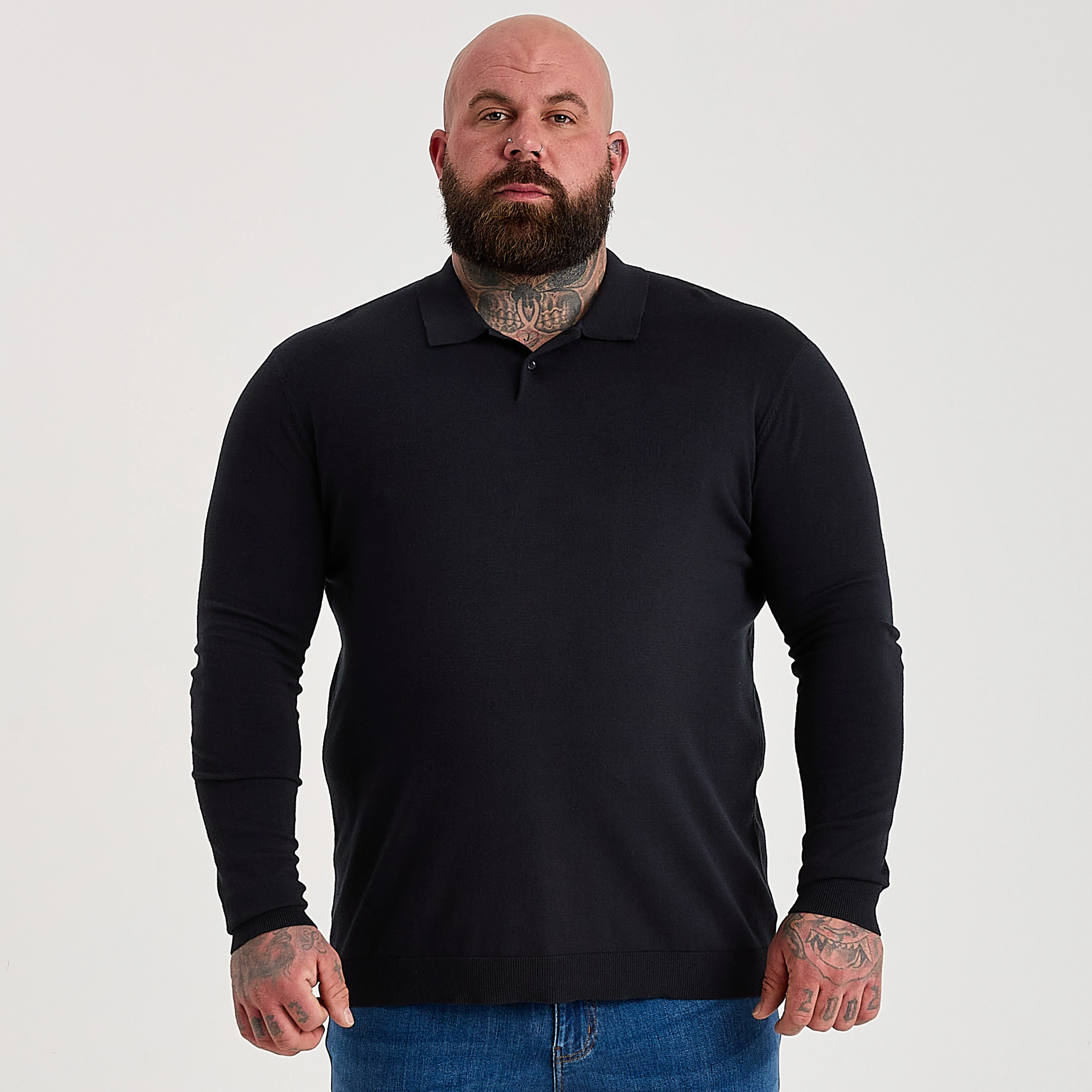 Black Dress Polo Long Sleeve
