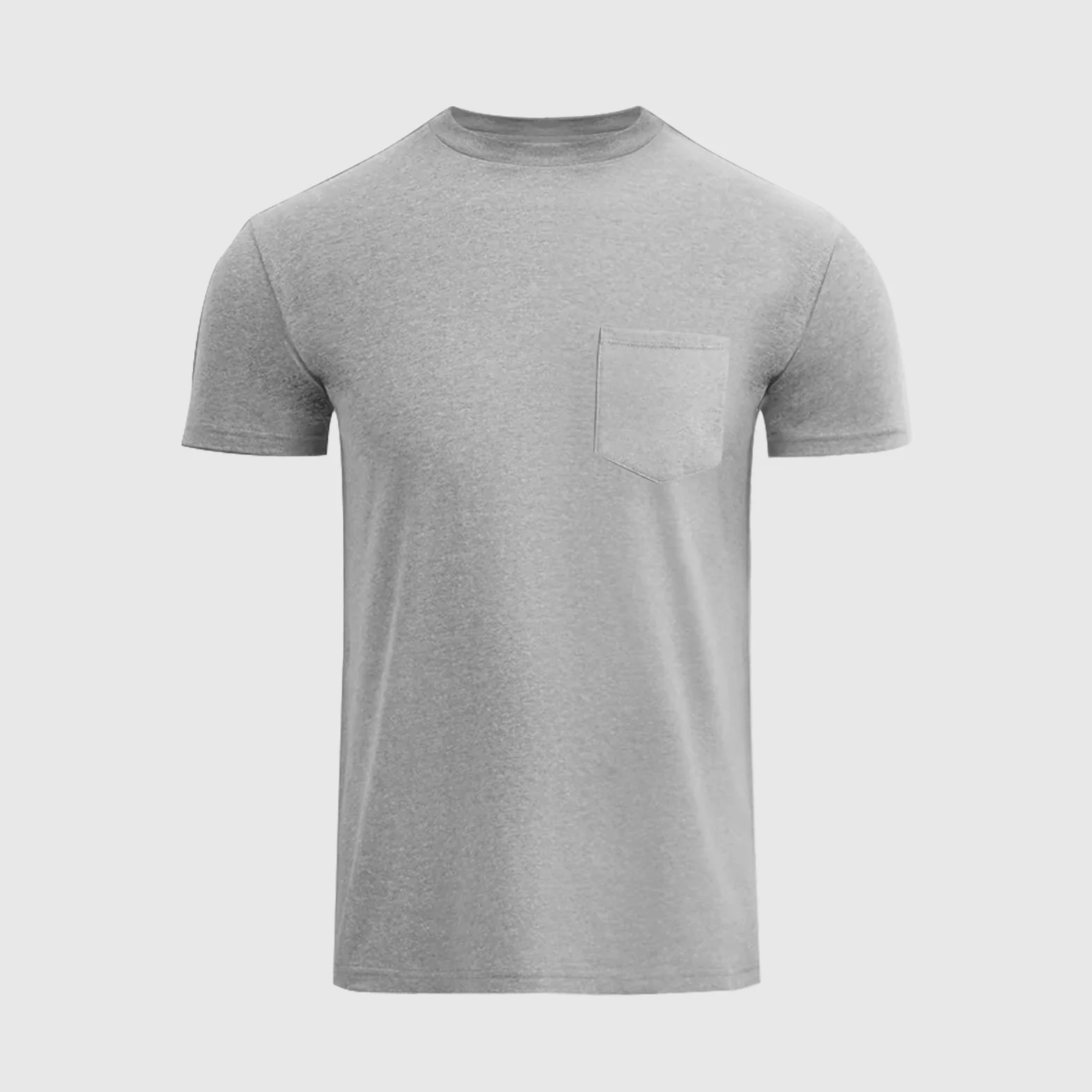 Heather Grey Pocket Crew Neck - Image 4