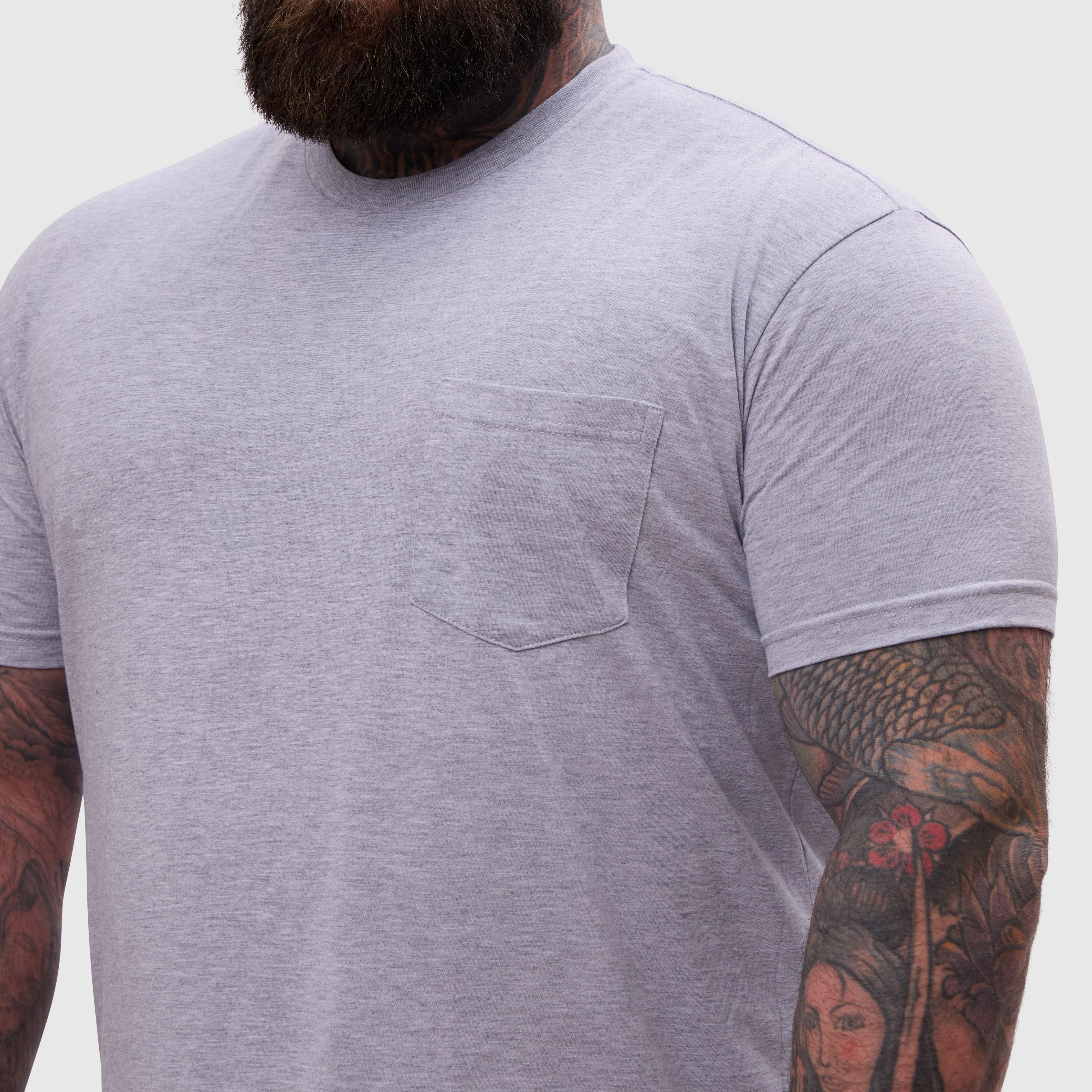 Heather Grey Pocket Crew Neck - Image 6
