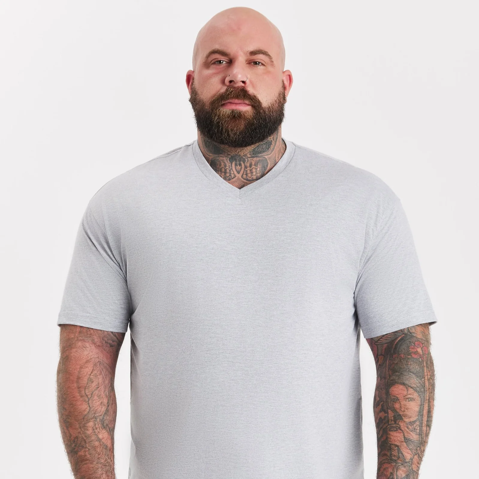 Heather Grey V-Neck - Image 3