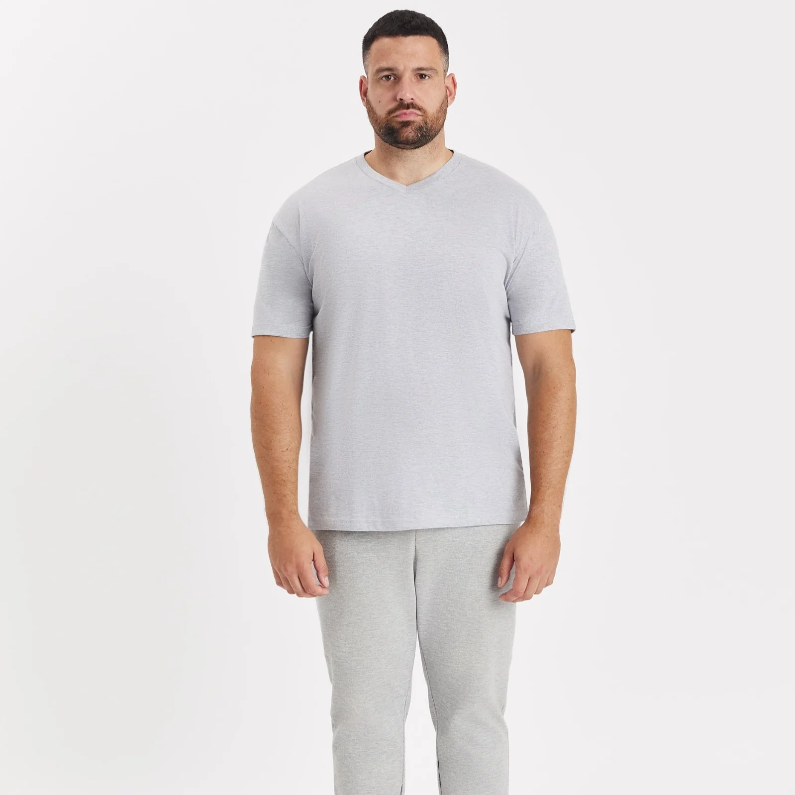 Heather Grey V-Neck - Image 4