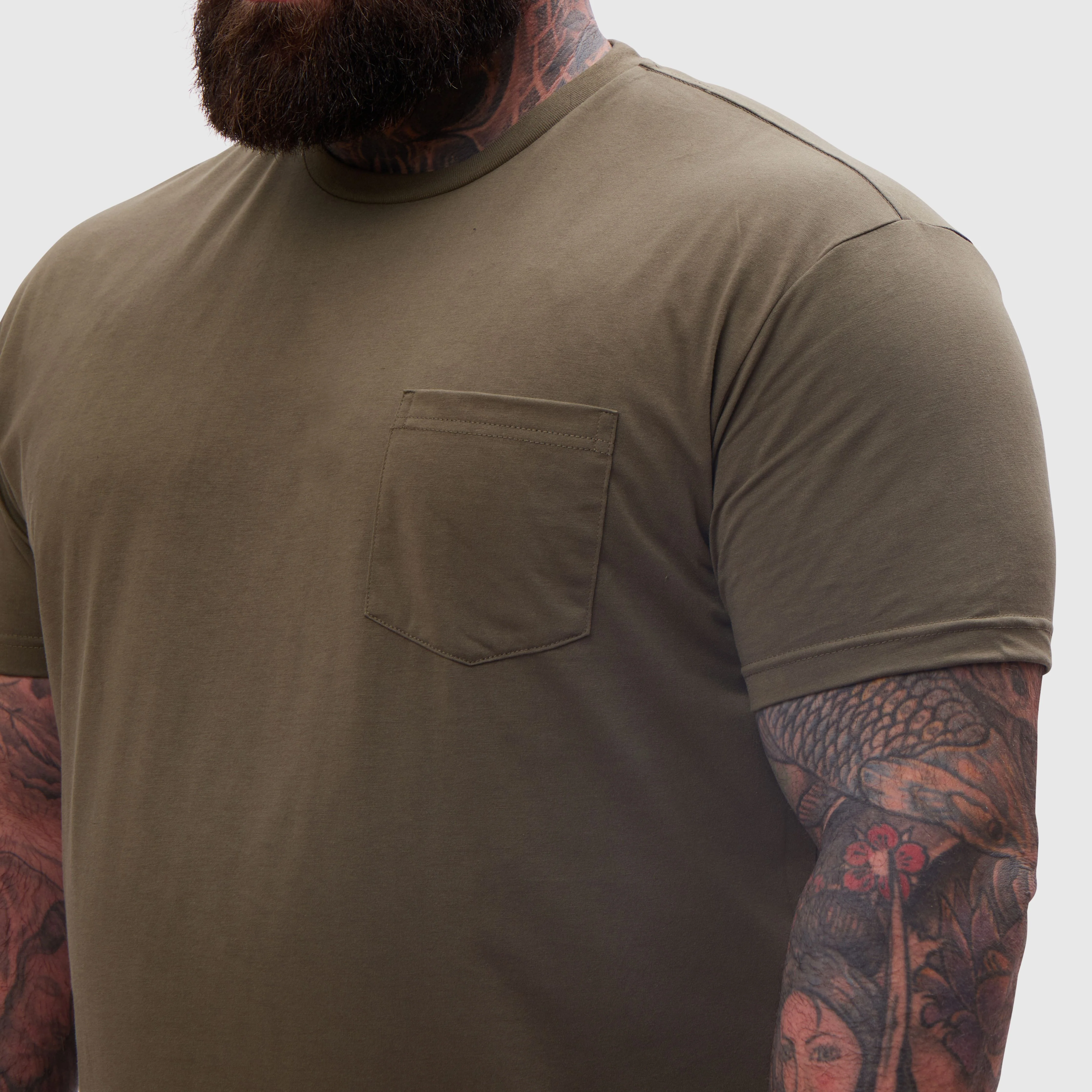 Khaki Pocket Crew Neck - Image 4