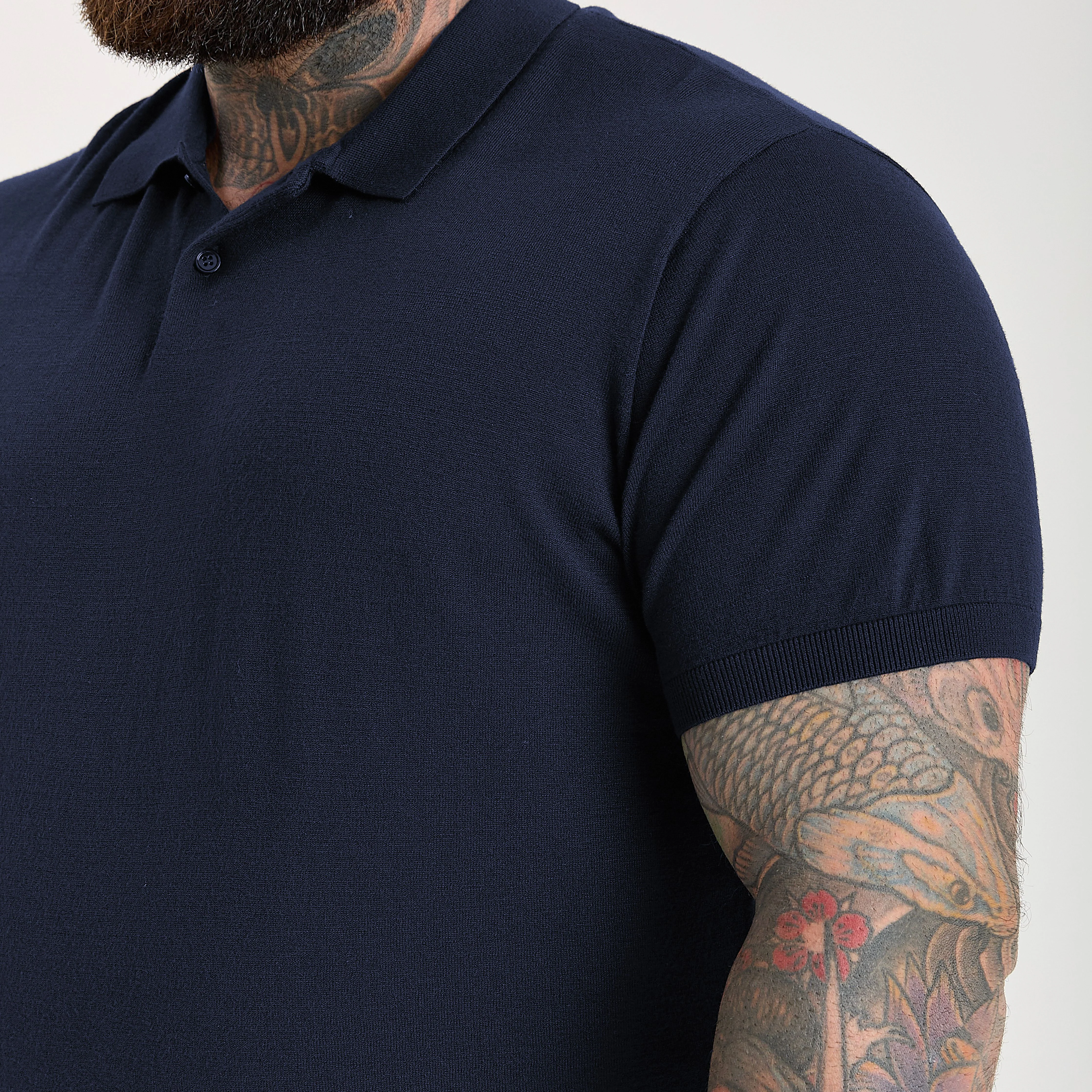 Navy Dress Polo Short Sleeve - Image 3