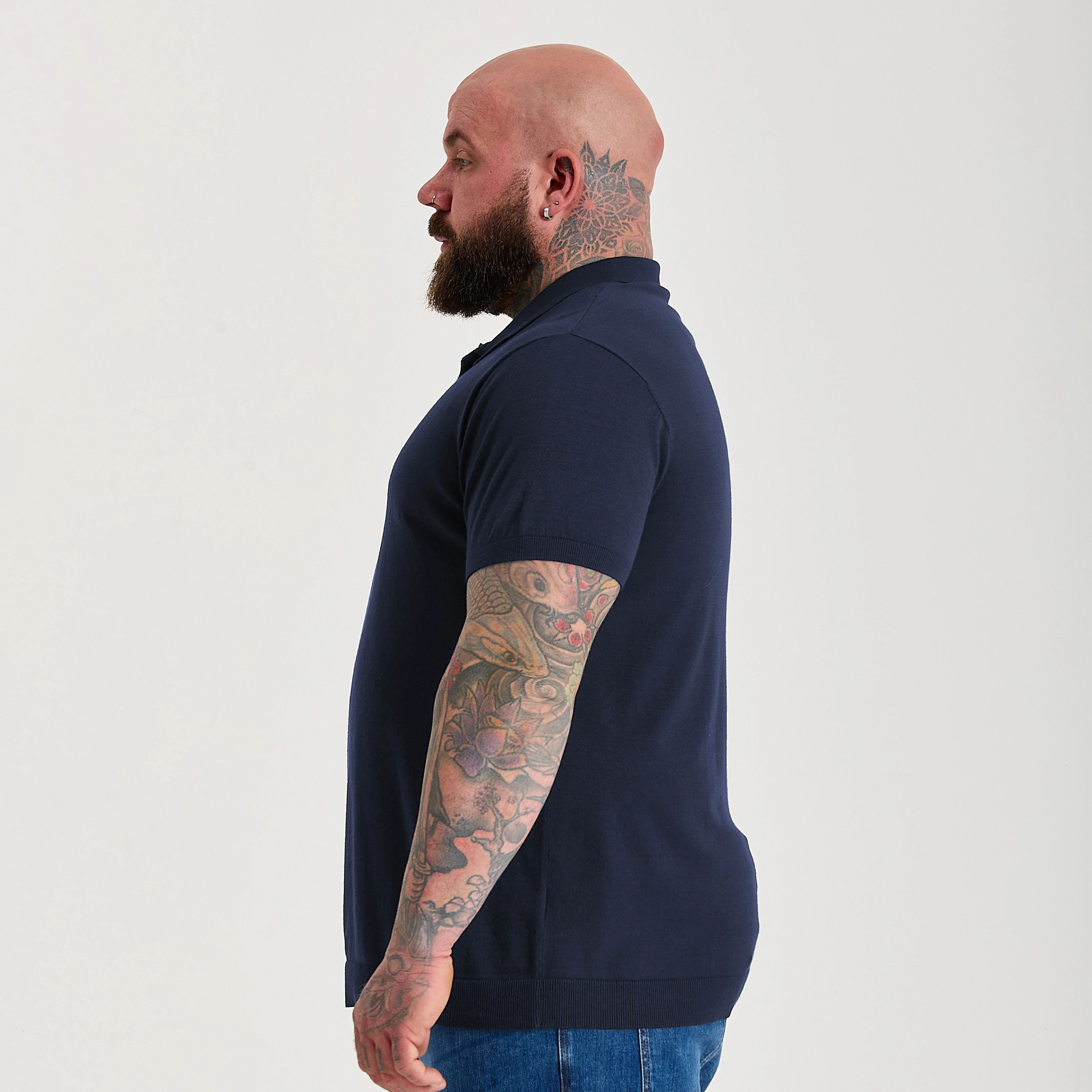 Navy Dress Polo Short Sleeve - Image 4